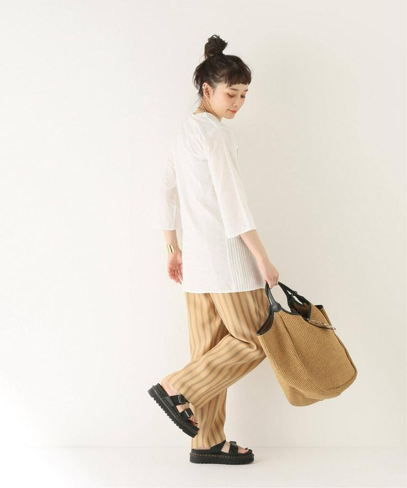 【SEEALL / シーオール】3/4 SLEEVE PINTUCK SHIRTS：シャツ（JOURNAL STANDARD r