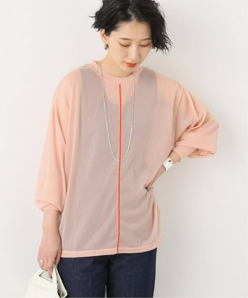【CLANE / クラネ】COLOR LINE SHEER LONG SLEEVE TOPS：カットソー