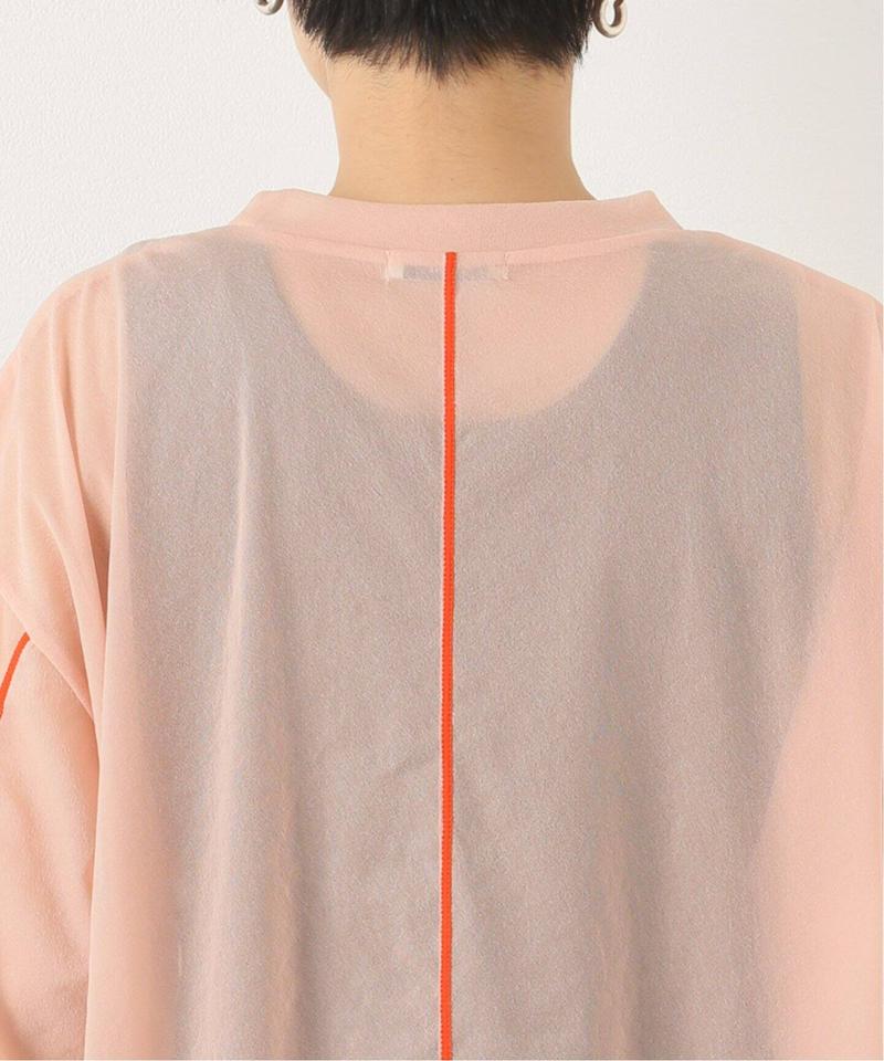 【CLANE / クラネ】COLOR LINE SHEER LONG SLEEVE TOPS：カットソー