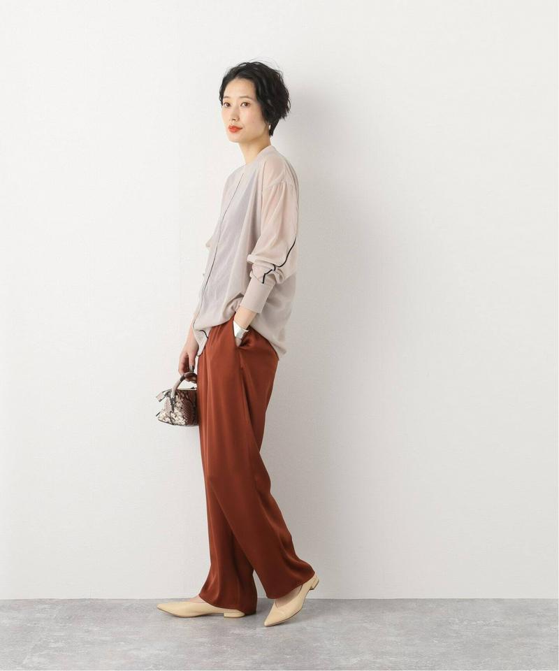 【CLANE / クラネ】COLOR LINE SHEER LONG SLEEVE TOPS：カットソー