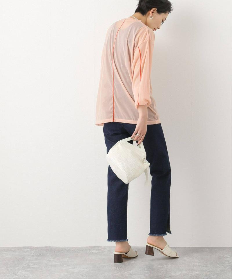 【CLANE / クラネ】COLOR LINE SHEER LONG SLEEVE TOPS：カットソー