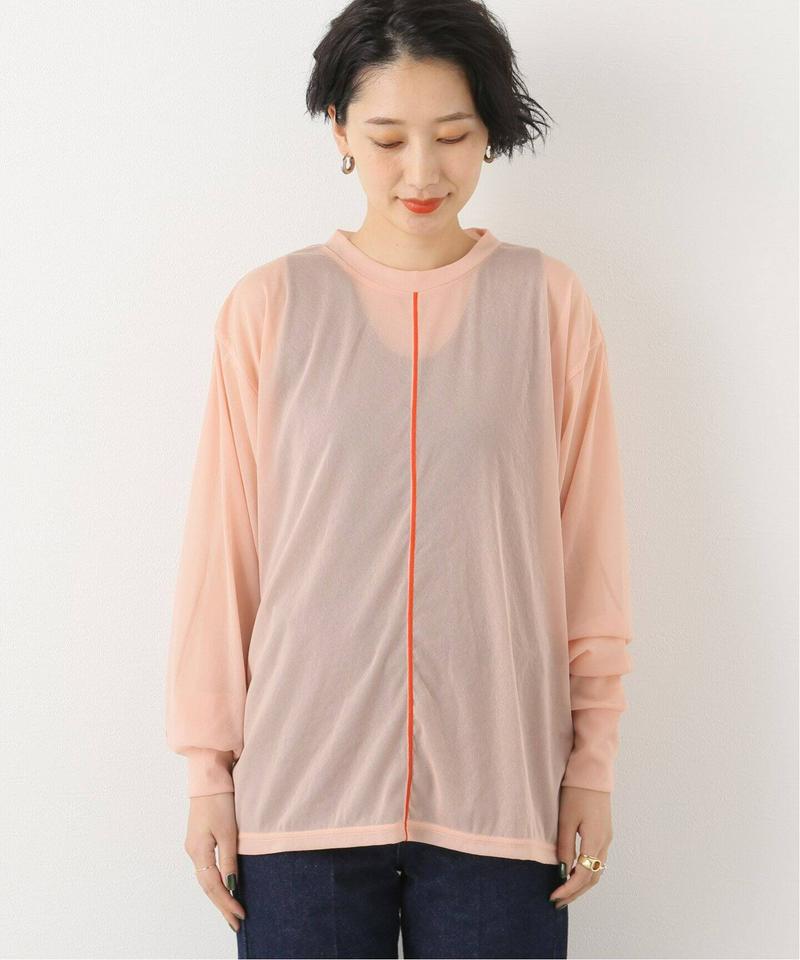 【CLANE / クラネ】COLOR LINE SHEER LONG SLEEVE TOPS：カットソー