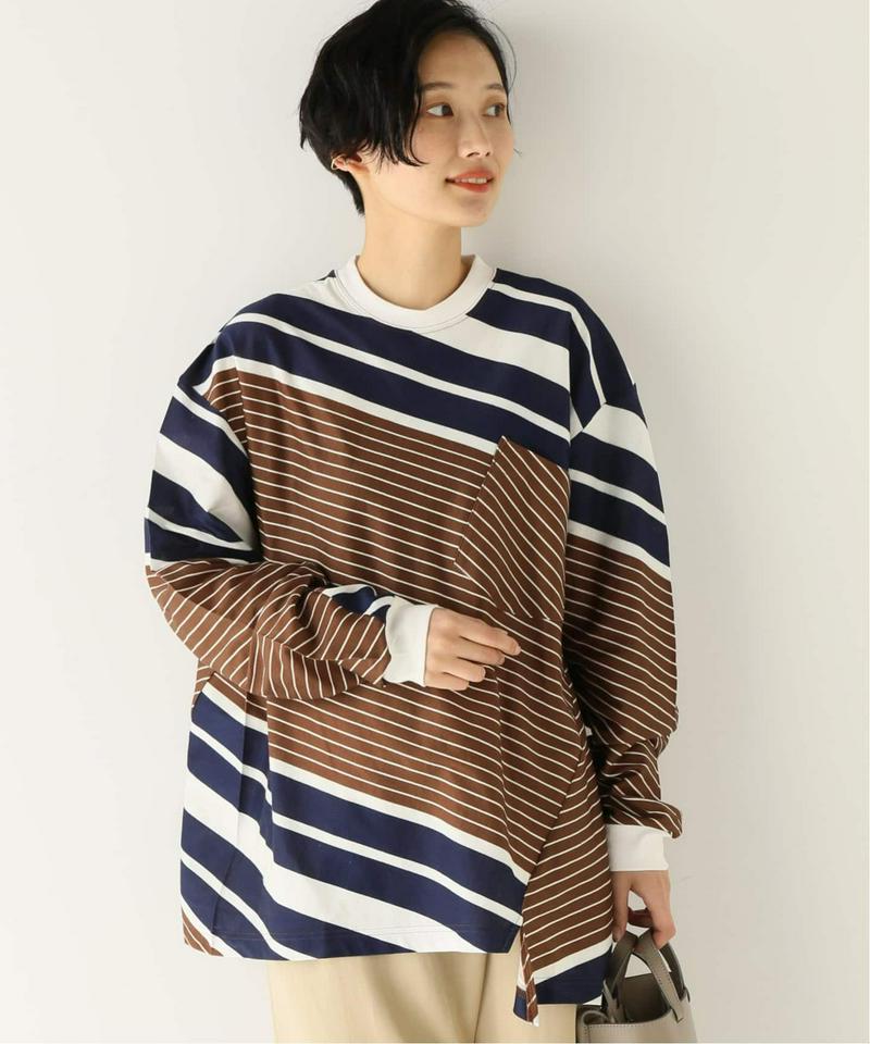 【NOMA t.d.】N Stripe Twisted LS Tee：カットソー（JOURNAL STANDARD relume