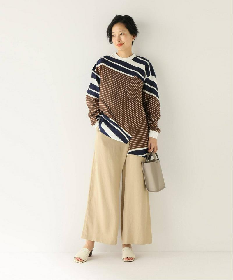 【NOMA t.d.】N Stripe Twisted LS Tee：カットソー（JOURNAL STANDARD relume