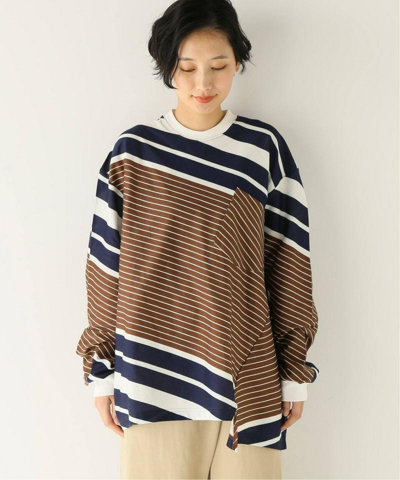 【NOMA t.d.】N Stripe Twisted LS Tee：カットソー（JOURNAL STANDARD relume