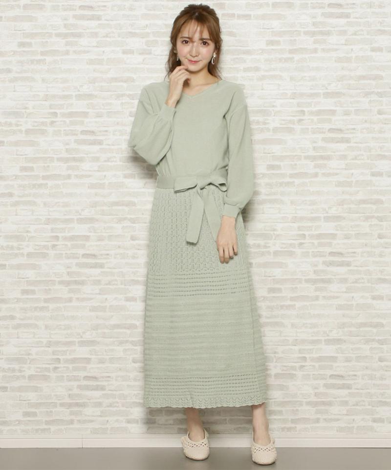 スカシドッキングニットワンピース