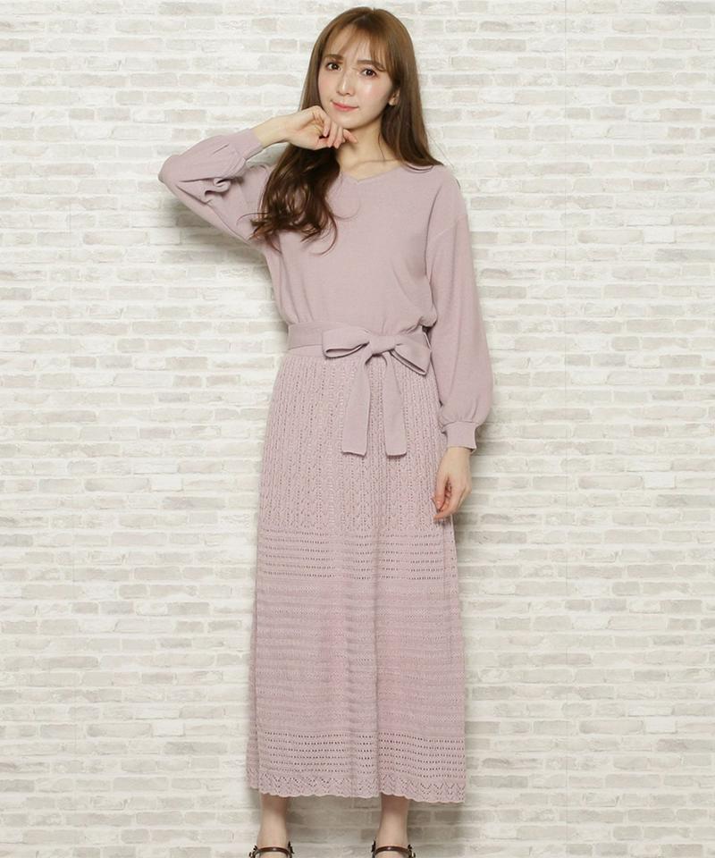 スカシドッキングニットワンピース