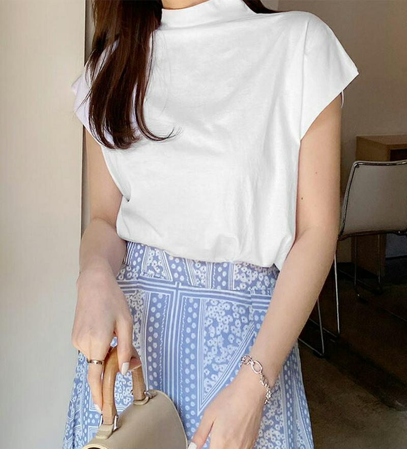 キャップスリーブTシャツ・全5色・b61705 レディース【tops】【トップス キャップスリーブ スリーブレス ノースリーブ 