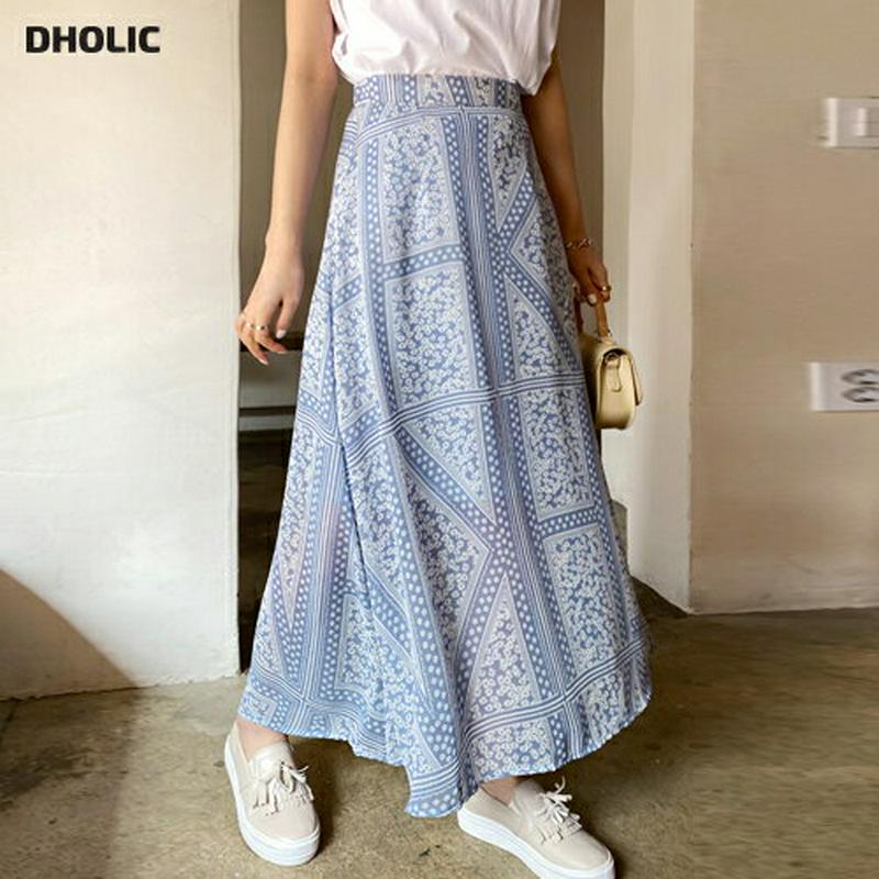 パターンフレアスカート・全2色・t61727 レディース【sk】【スカート ロングスカート ロング 総柄 フレア フレアスカート