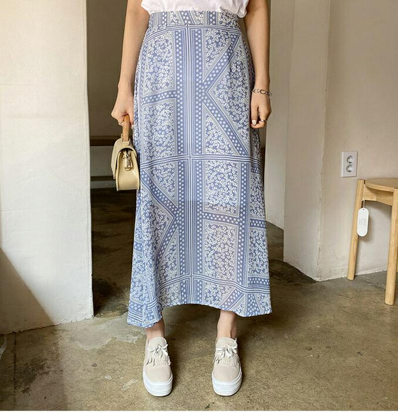 パターンフレアスカート・全2色・t61727 レディース【sk】【スカート ロングスカート ロング 総柄 フレア フレアスカート