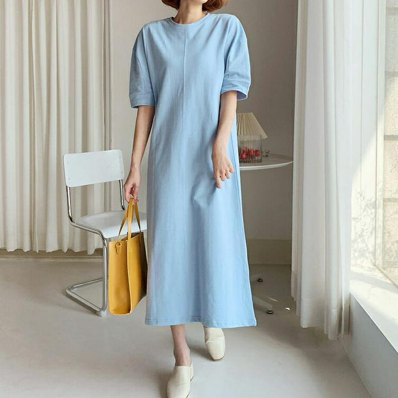 パフスリーブワンピース・全4色・t58730 レディース 【ops】【ワンピース ロング ロングワンピース 半袖 ハーフスリーブ