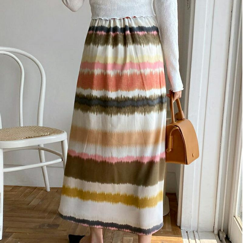 カラフルフレアスカート・全2色・t58738 レディース 【sk】【スカート ロング ロングスカート 総柄 フレア フレアスカー