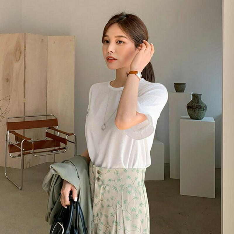 フリルスリーブTシャツ・全5色・b61666 レディース【tops】【トップス Tシャツ 半袖 ハーフスリーブ フリル フリル袖