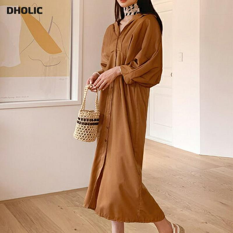 ドルマンシャツワンピース・全3色・t61669 レディース【ops】【ワンピース ロング ロングワンピース 長袖 シャツワンピー