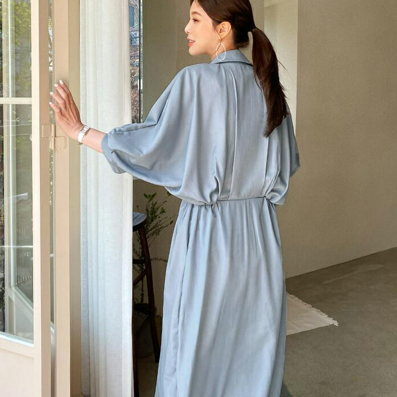 ドルマンシャツワンピース・全3色・t61669 レディース【ops】【ワンピース ロング ロングワンピース 長袖 シャツワンピー