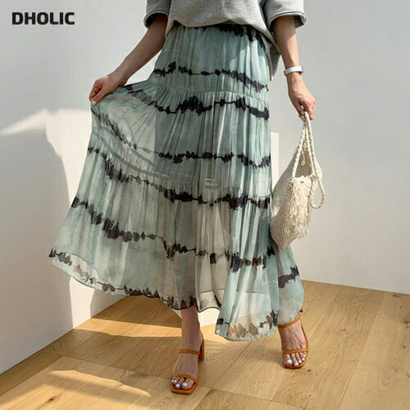 パターンシフォンロングスカート・全2色・b61674 レディース【sk】【スカート ロング ロングスカート 総柄 シフォン シフ