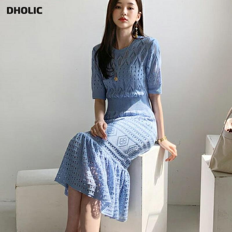 レースニットワンピース・全4色・b55798 レディース 【ops】【ワンピース ロング ロングワンピース ニット ニットワンピ