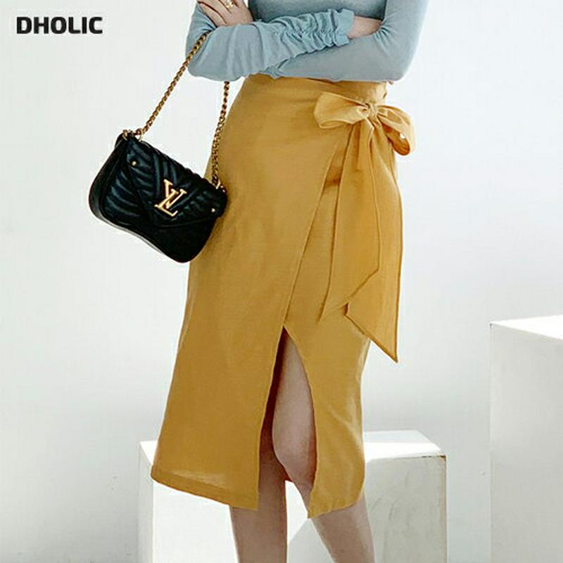 アンバランスラップスカート・全3色・t55745 レディース 【sk】【スカート ミディ丈 ミディスカート スリット 深スリット