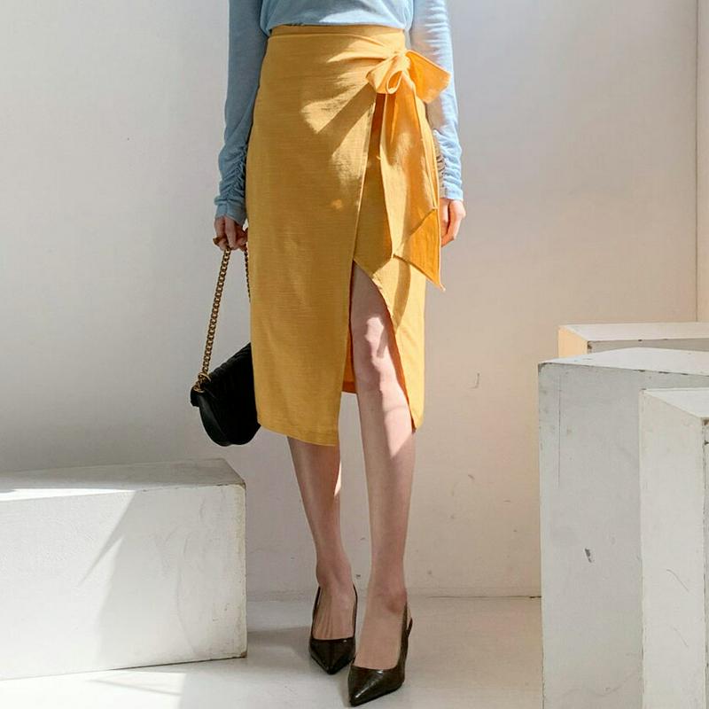 アンバランスラップスカート・全3色・t55745 レディース 【sk】【スカート ミディ丈 ミディスカート スリット 深スリット