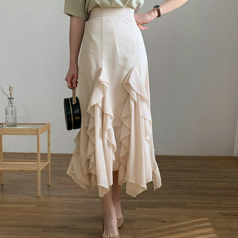 シフォンフリルスカート・全3色・b55788 レディース 【sk】【スカート ロングスカート ロング フリル シフォン ガーリー