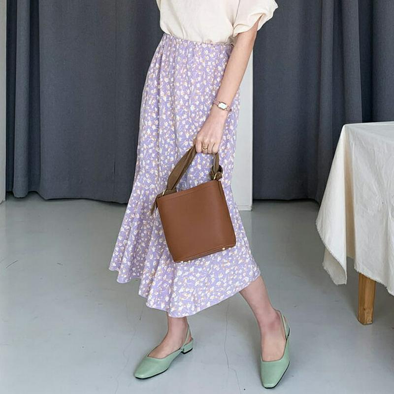 ラッフル小花柄スカート・全3色・b55790 レディース 【sk】【スカート ロングスカート ロング 花柄 フラワー　総柄 ラッ