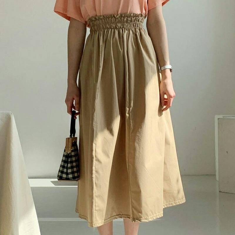 ウエストゴムフレアスカート・全3色・b55744 レディース 【sk】【スカート ロング ロングスカート フレア フレアスカート