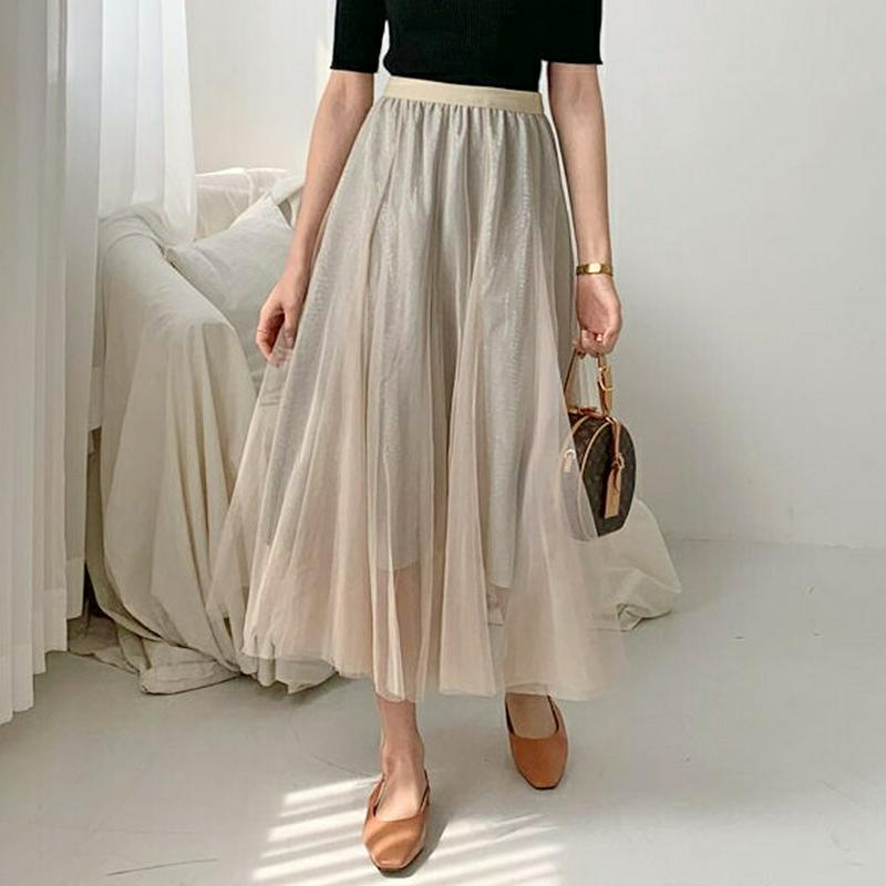 グリッターチュールスカート・全4色・b55748 レディース 【sk】【スカート ロングスカート　ロング チュール チュールスカ