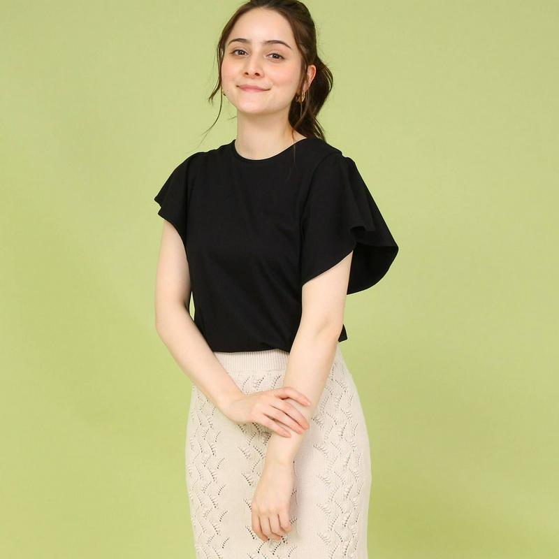 シルスムースフレアスリーブＴシャツ