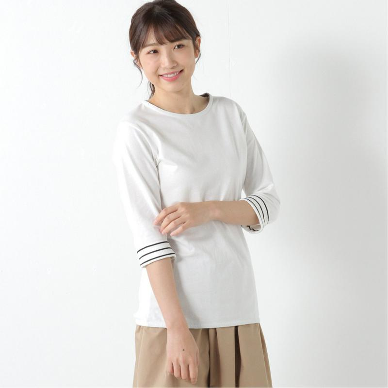 袖折り返して可愛い◎コットン１００％トリミングチュニック