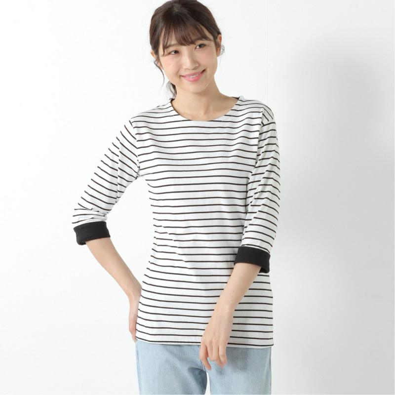 袖折り返して可愛い◎コットン１００％トリミングチュニック