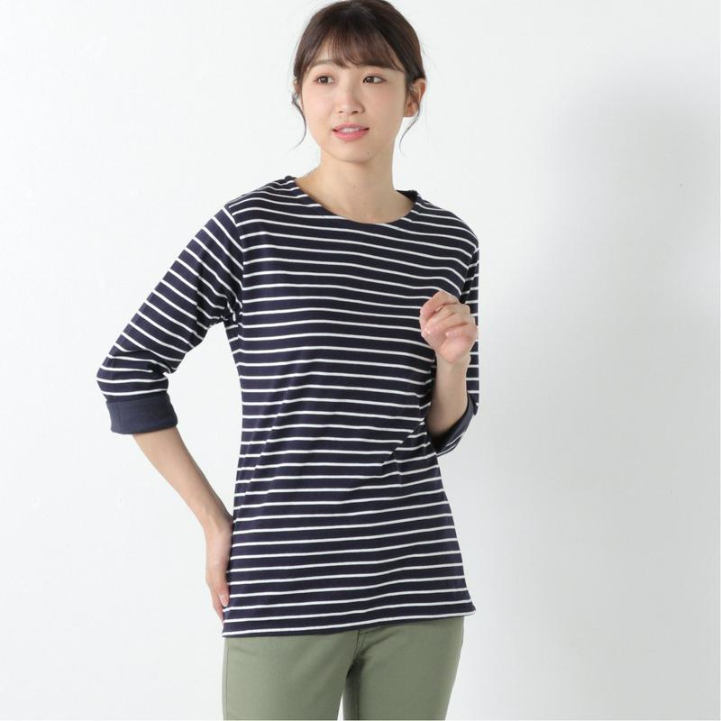 袖折り返して可愛い◎コットン１００％トリミングチュニック