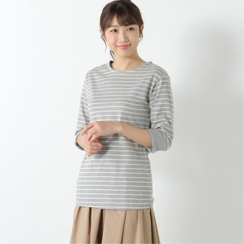 袖折り返して可愛い◎コットン１００％トリミングチュニック