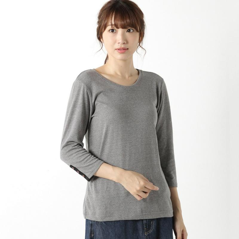 インナーにも◎デオドラントテープ付ガーゼ天竺７分袖Ｔシャツ