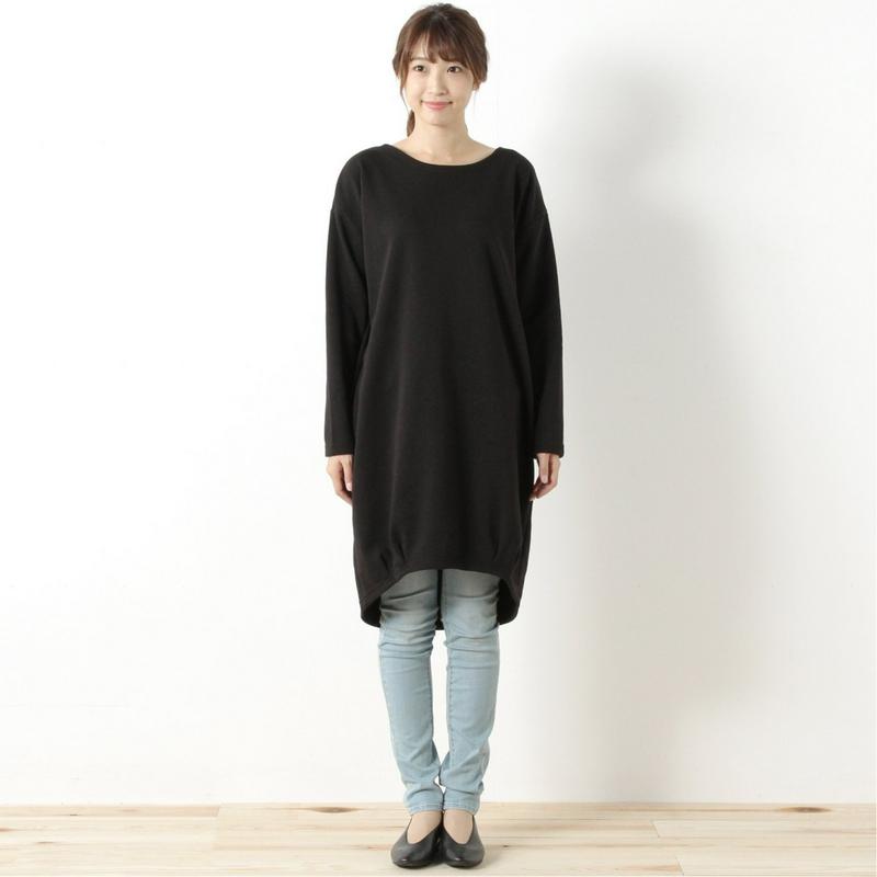 あったか裏起毛のタックワンピース