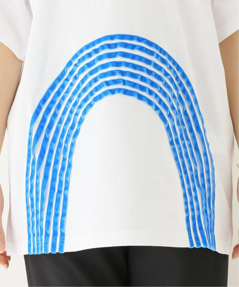 【DIMA LEU/ディマレウ】WHITE-TEE RAINBOW LIGHT BLUE：Tシャツ（JOURNAL STANDA