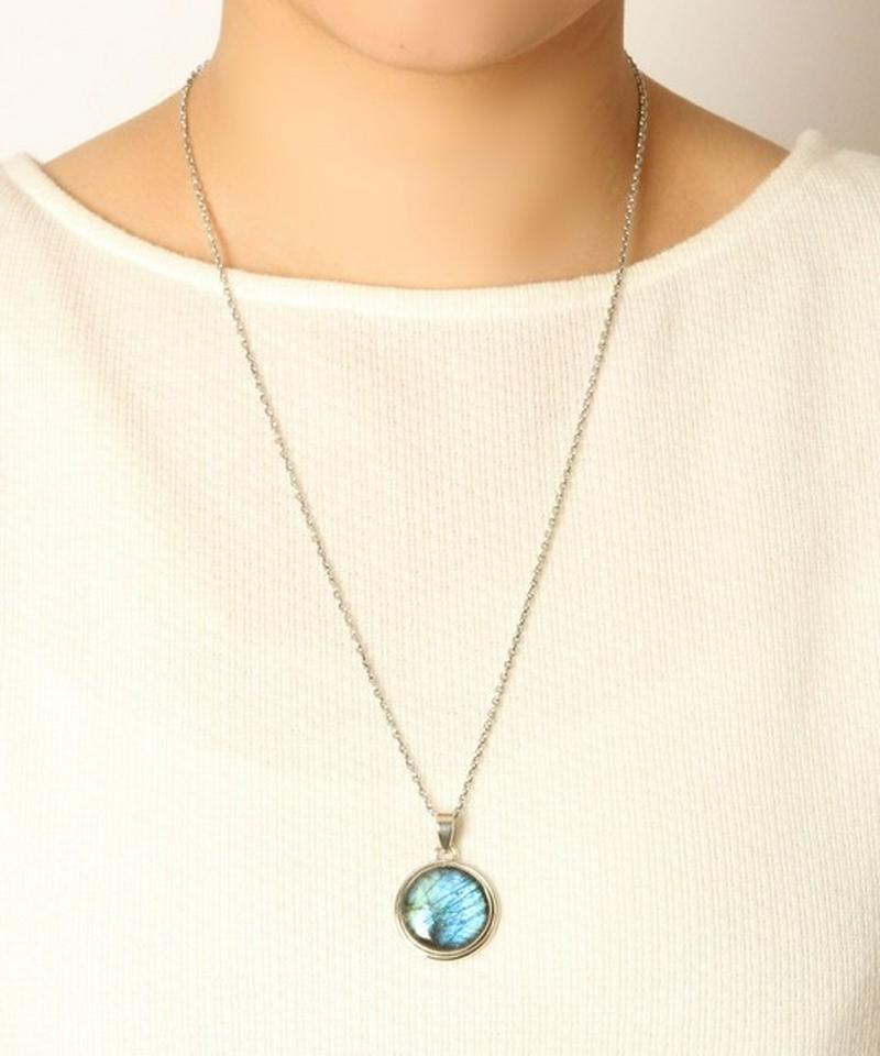 【フランス買付】ラブラドライト二重丸ネックレス