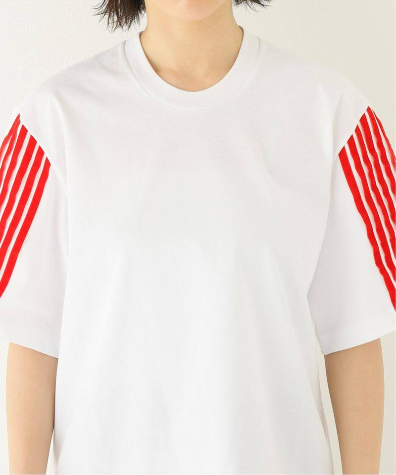 【DIMA LEU/ディマレウ】 WHITE-TEE SLEEVE RED：Tシャツ（JOURNAL STANDARD relu