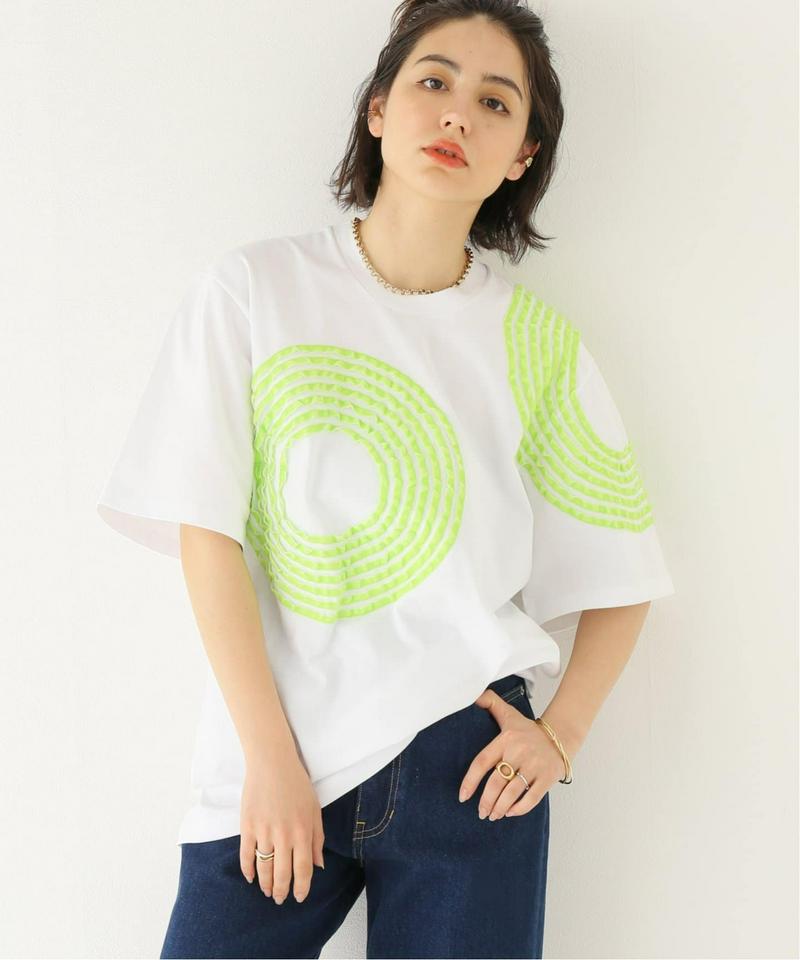 【DIMA LEU/ディマレウ】WHITE-TEE GREEN CIRCLE：Tシャツ（JOURNAL STANDARD rel