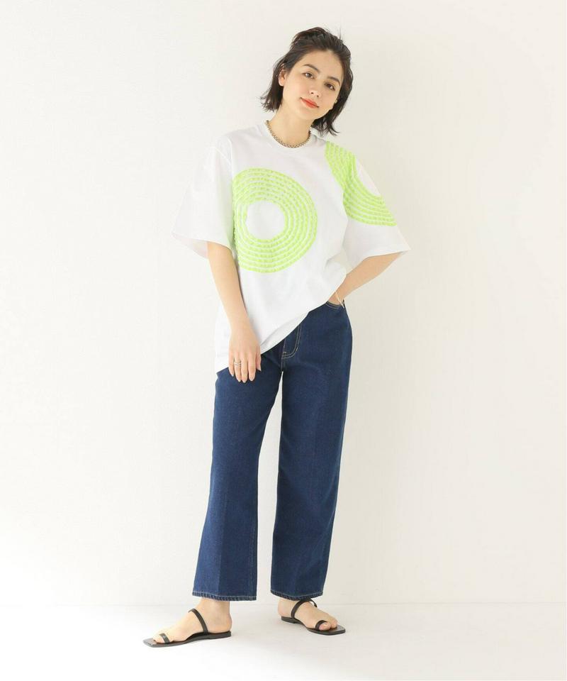 【DIMA LEU/ディマレウ】WHITE-TEE GREEN CIRCLE：Tシャツ（JOURNAL STANDARD rel