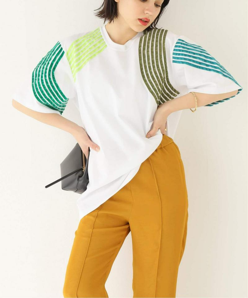 【DIMA LEU/ディマレウ】 WHITE-TEE GREEN TONE：Tシャツ（JOURNAL STANDARD relu