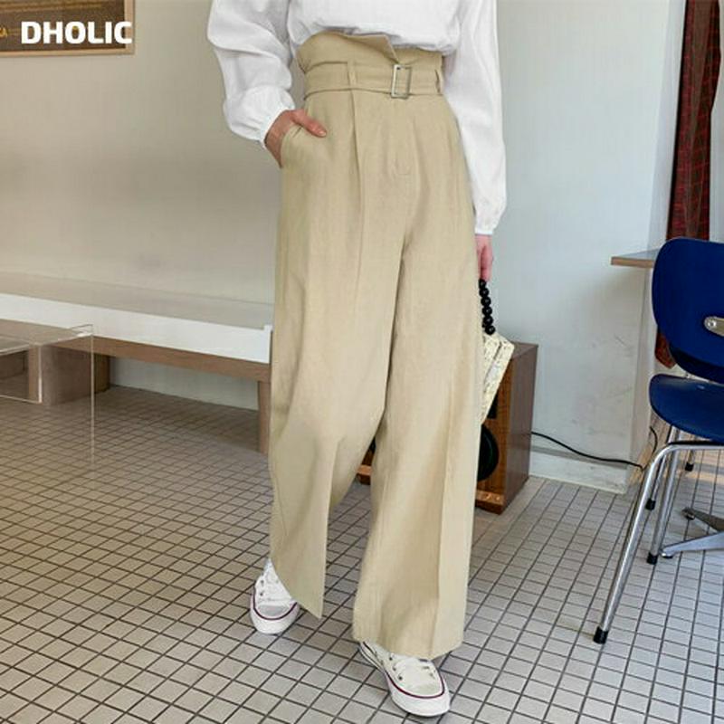 ベルトリネン混ワイドパンツ・全3色・b55306 レディース【pt】【パンツ ズボン ロングパンツ ワイドパンツ ワイド ベルト