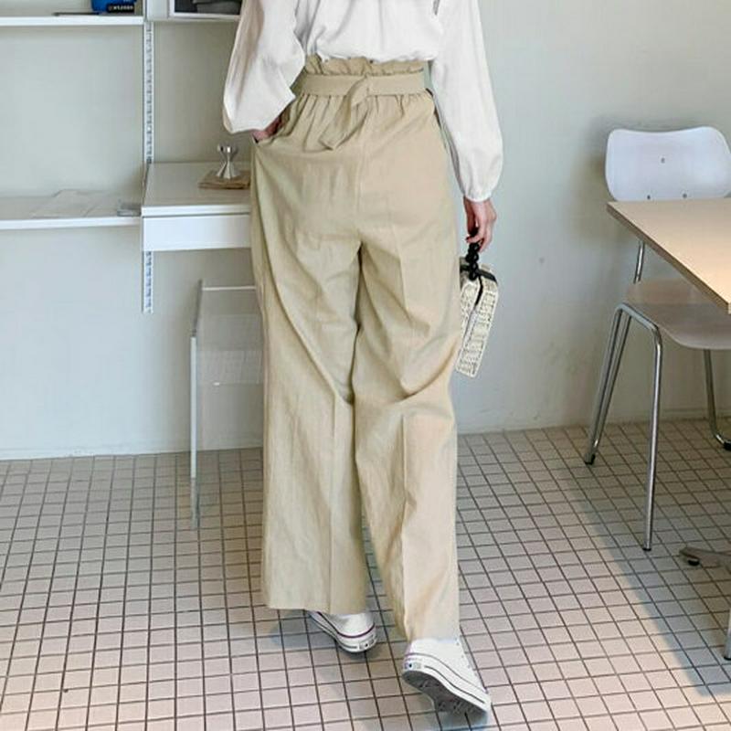 ベルトリネン混ワイドパンツ・全3色・b55306 レディース【pt】【パンツ ズボン ロングパンツ ワイドパンツ ワイド ベルト