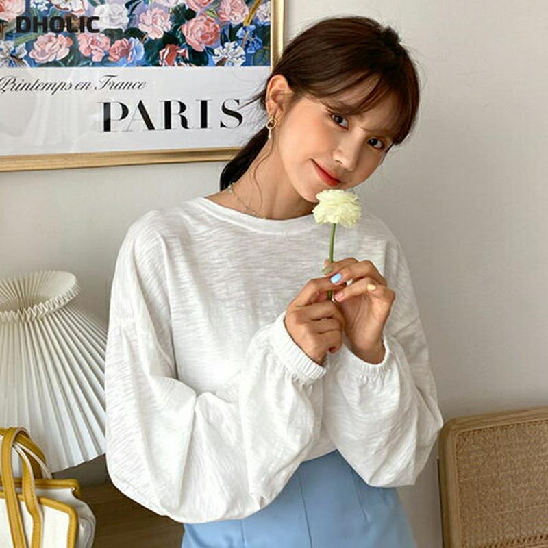 ルーズフィットTシャツ・全3色・t55288 レディース【tops】【トップス Tシャツ 長袖 ラウンドネック ゆったり 綿 コ