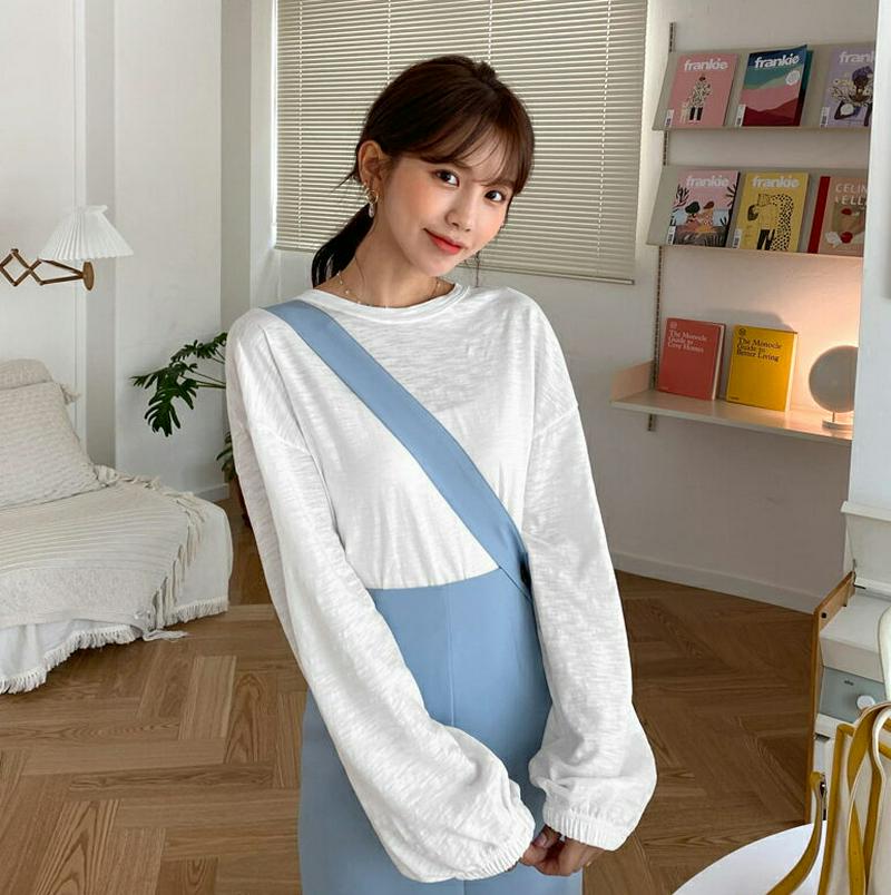 ルーズフィットTシャツ・全3色・t55288 レディース【tops】【トップス Tシャツ 長袖 ラウンドネック ゆったり 綿 コ