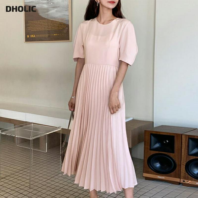 ベルト付プリーツワンピース・全2色・t55294 レディース【ops】【ワンピース ロングワンピース ロング丈 半袖 ハーフスリ