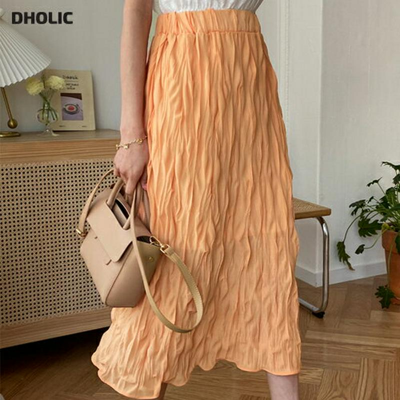 リンクルロングスカート・全5色・t55300 レディース【sk】【スカート ロングスカート ロング丈 リンクル ウエストゴム カ