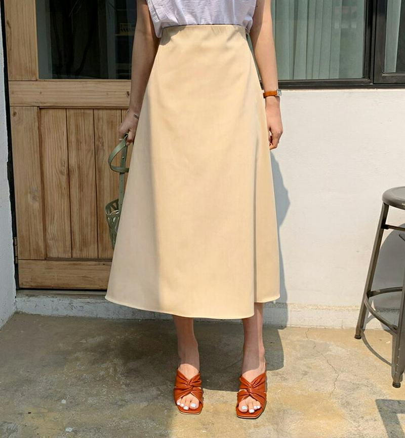 Aラインスカート・全3色・t61737 レディース【sk】【スカート ロング ロングスカート Aライン フェミニン 単色 無地 