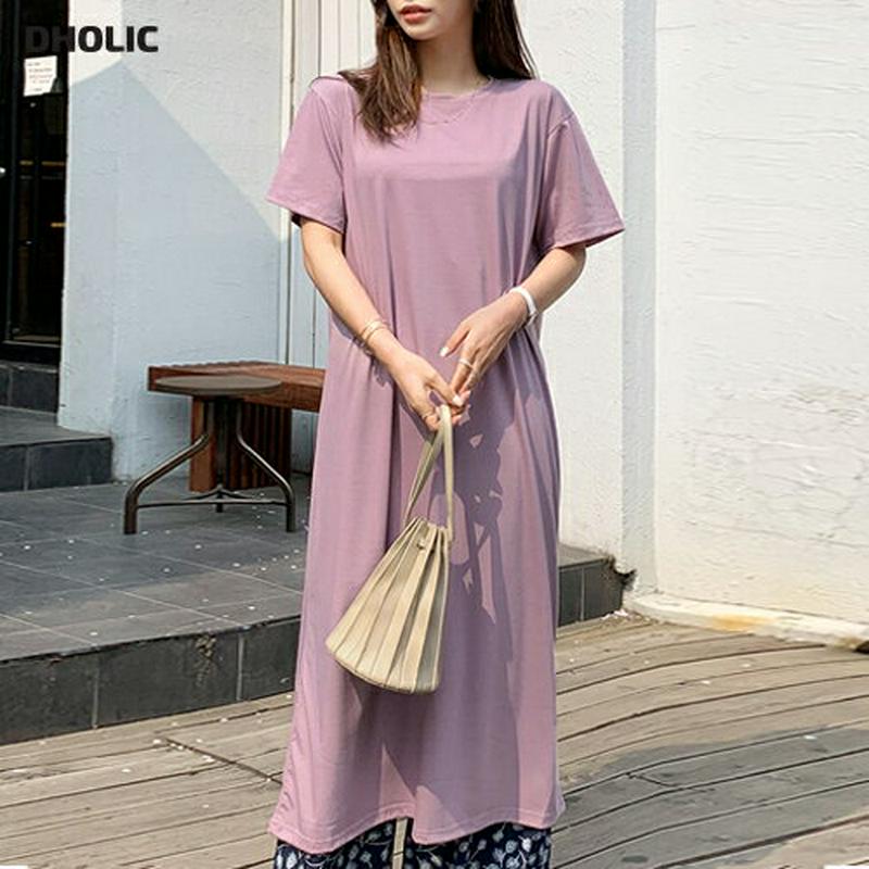 ラウンドネックワンピース・全5色・b61755 レディース【ops】【ワンピース ロング ロングワンピース ラウンドネック 半袖