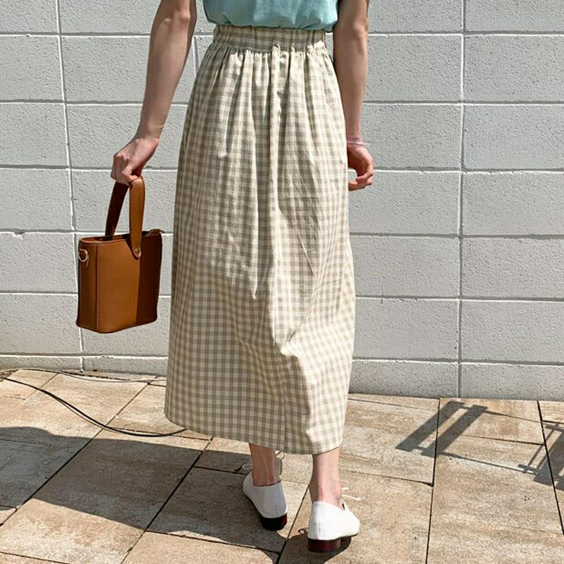 リボンチェックフレアスカート・全2色・t55785 レディース【sk】【スカート ロングスカート ロング丈 リボン チェック フ