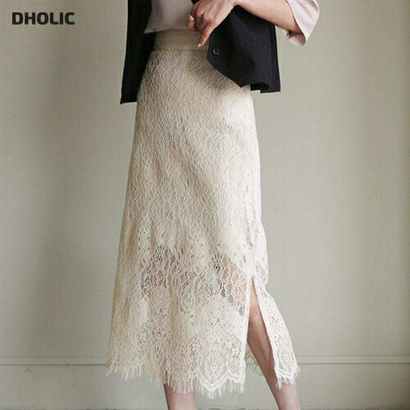 ウェーブレーススリットスカート・全4色・b55783 レディース【sk】【スカート ロングスカート ロング丈 スリット Hライン